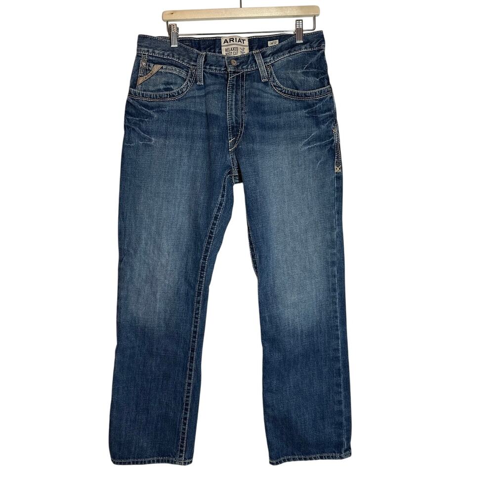 Ariat M4 Boundary Boot Cut Jeans Mens 34/32 Gulch Wash Relaxed Western Cowboy